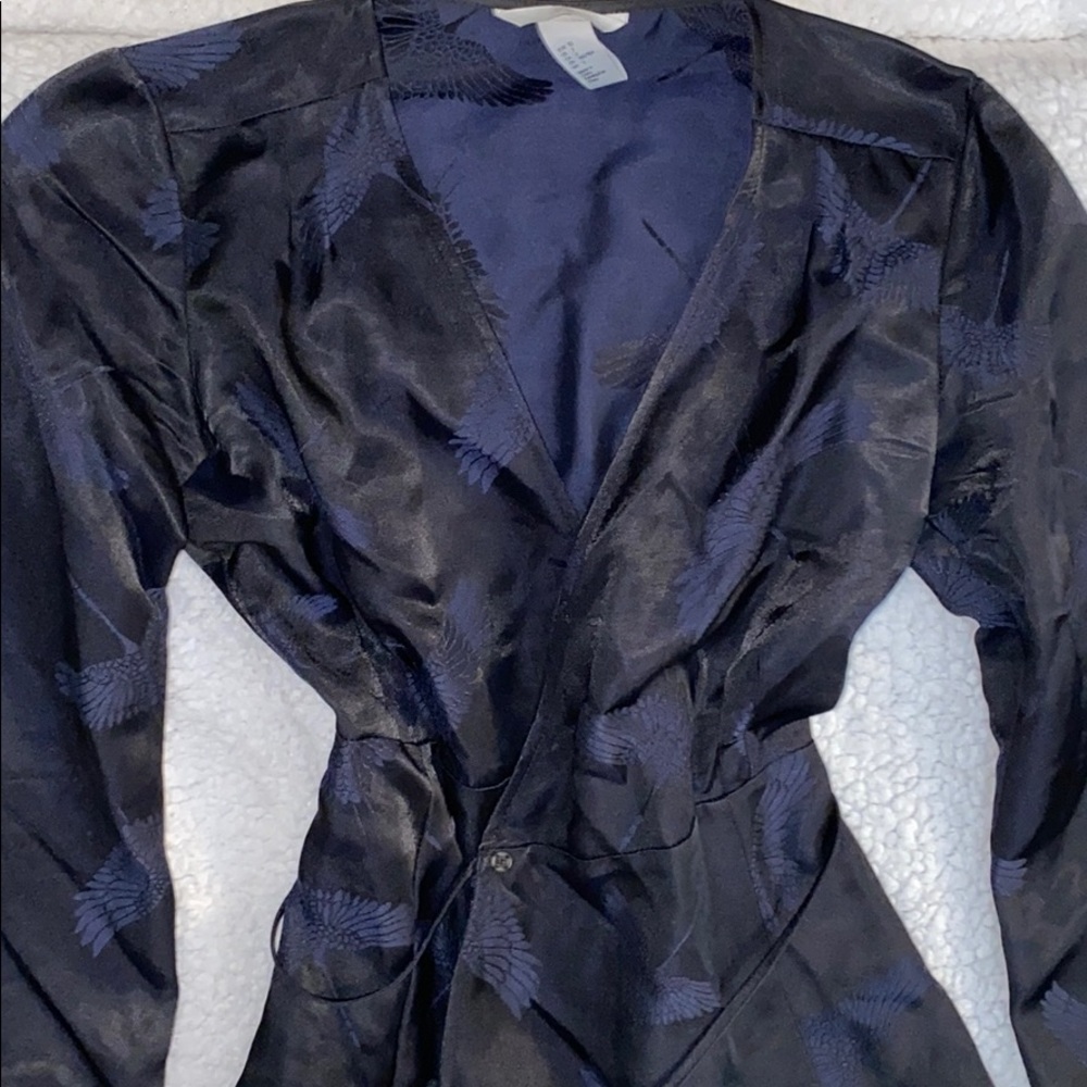 H&M Short Mini Wrap Dress Long Sleeve